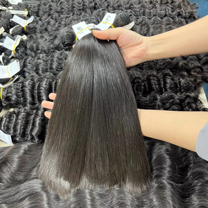 100% máquina de extensión de cabello humano recto Natural trama de cabello materia prima estilo ondulado número de modelo tipo de tejido de cabello - Product Image 1