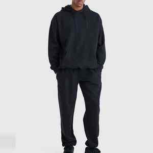 Custom Made Men's Streetwear <b>Oversize</b> <b>Jogger</b> Tracksuit Baggy Triple Zip up Hoodie with Rhinestone for Winter - Product Image 3