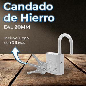 Lucchetto in Ferro da 20mm con Gancio Corto e Funzione di Sicurezza in Acciaio Inossidabile - Product Image 2