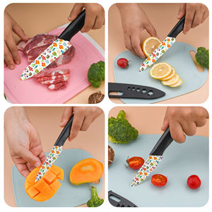 Ensemble de couteaux de cuisine en céramique professionnel de haute qualité, 4 pièces, en plastique, passe au lave-vaisselle - Cadeau pour Noël 2026, saison des fêtes - Product Image 6