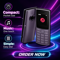 Teléfono Celular 4G para Personas Mayores 11023 con Doble SIM, Pantalla de 1.77'', Radio FM, Linterna Potente, Cámara Nueva, Procesador MediaTek, Teclado Qwerty, 2G
