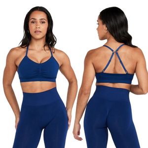 สปอร์ตบราสำหรับเล่นโยคะออกกำลังกายของผู้หญิงผ้าสแปนเด็กซ์พิมพ์ลายบิดสไตล์เรียบง่ายสำหรับใช้ในยิม - Product Image 6
