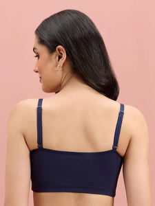 Soutien-gorge rembourré de couleur bleu marine 100% coton sur mesure meilleur prix d'usine Bangladesh - Product Image 3