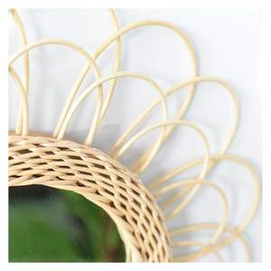 Wholesale Luxury Natural <b>Rattan</b> Frame Bathroom <b>Mirror</b> LED Lighting Compact Sun Wall Decor Home Hotel Furniture <b>Mirrors</b> - Product Image 3