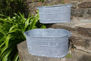 Unique Plain Gray Copper Container with Two Small Handles for Gardening & Home Decor Classic Modern Design <b>Outdoor</b>/Indoor Use - Product Image 6