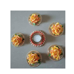 เชิงเทียน rangoli ดอกไม้กุหลาบที่ทำด้วยมือประณีตสำหรับงานแต่งงานวันอีสเตอร์ฮาโลวีนเพิ่มสัมผัส graduations วันพ่อ - Product Image 1