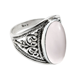 Magnifique look 925 argent Sterling naturel Rose Quartz pierre précieuse chic jolie bague bijoux faits à la main direct prix usine fournisseur - Product Image 1