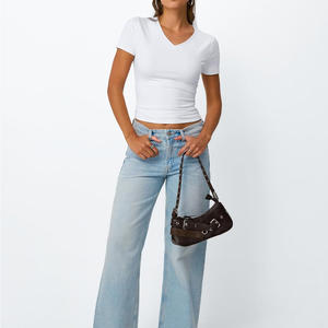 เสื้อครอปโยคะของผู้หญิงผ้าสวมใส่สบายยืดได้ปรับแต่งได้สำหรับยิมฟิตเนสและชุดออกกำลังกายพร้อมโลโก้แบรนด์ - Product Image 5