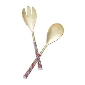 Finition à la main couverts en acier inoxydable serveur de salade accessoires de cuisine vaisselle vaisselle fourchette cuillère ensemble - Product Image 3