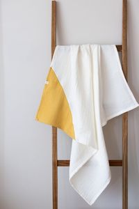 Reversible Baby <b>Blanket</b> 100% Cotton Muslin Solid Color Large Square Swaddling <b>Wrap</b> for Newborns 0-12 Months All-Season Bedding - Product Image 3