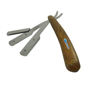 Rasoir manuel à bord droit en acier inoxydable de haute qualité avec manche en bois outil de rasage de barbier pour hommes pour la coupe de cheveux - Product Image 2