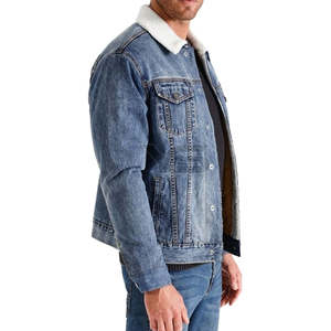 แจ็คเก็ตยีนส์ลำลองผู้ชายสำหรับฤดูใบไม้ร่วง ผ้าวิสโคส/โพลีเอสเตอร์เคลือบ ระบายอากาศ แห้งเร็ว กันลม ทรงปกติ รับสกรีนโลโก้ - Product Image 4