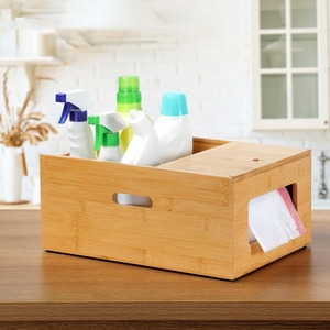 Boîte de rangement pour sac poubelle en bambou 2 en 1 Boîte à mouchoirs en bambou faite à la main Écologique Décoration de maison et de table en gros du Vietnam - Product Image 4