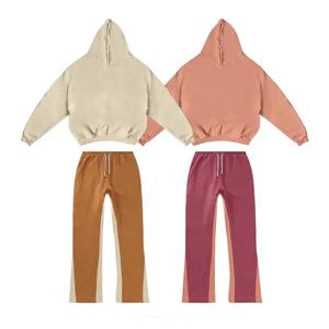 Conjunto de Sudadera con Capucha y Pantalones Deportivos Acampanados Personalizados para Hombre, Conjunto Deportivo Grueso Unisex para Otoño e Invierno, Conjunto de Sudadera con Capucha y Pantalones Deportivos Acampanados - Product Image 2