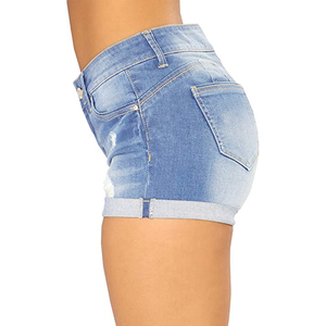 2024 nuevo estilo transpirable impreso hombres Casual mujeres Denim corto 100% poliéster High Street mujeres Denim corto diseño OEM - Product Image 3