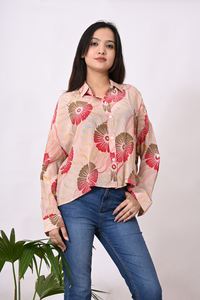 Camisa con mangas largas de alta calidad verano otoño diseñador estampado manga larga blusa de seda famosa blusa de seda Vintage de satén para mujer - Product Image 4