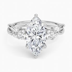 Anillos de diamantes de corte Marquesa de moissanita de plata 925 hechos a mano personalizados anillos de compromiso de tres piedras y anillos de boda regalos para mujeres - Product Image 1