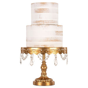 Supports de service de gâteau rond en argent pour la décoration de mariage et de fête Design unique Vente à chaud Support de gâteau de pièce maîtresse de table - Product Image 2