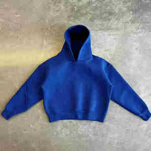 Sweats à capuche surdimensionnés 100% coton pour hommes, Streetwear d'hiver coupe ajustée avec motif solide et col à capuche, qualité supérieure personnalisée - Product Image 4