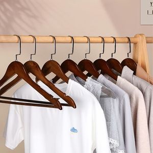 Colgador de ropa de madera rústica para armario, baño, sala de estar, para abrigo, pantalón, traje, camisa con mango suave - Product Image 2
