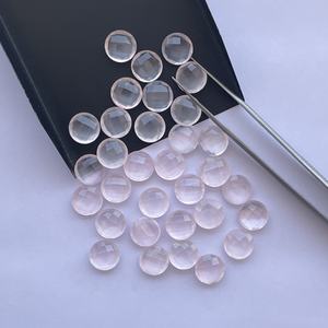 8mm 10mm 12mm Natural Rosa Cuarzo Redondo Briolette Checker Board Cortar Piedras preciosas sueltas Piedras Fabricación de joyas Semipreciosas AAA - Product Image 4