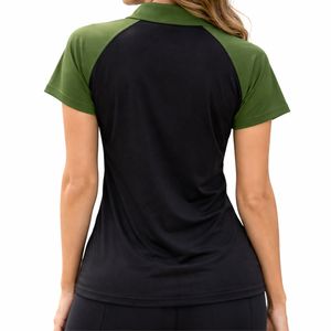 Camiseta Polo de Dos Tonos para Mujer, Manga Corta, Cuello en Contraste, Informal, Deportiva, Transpirable, de Secado Rápido - Product Image 2