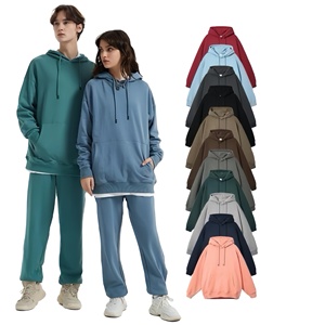 Chándal de alta calidad Unisex algodón grueso deporte Jogger chándal, personalizado Sudadera con capucha y pantalones conjunto - Product Image 2