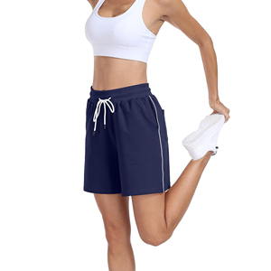 Pantalones cortos de fitness con logotipo personalizado 88% nailon 12% Spandex pantalones cortos de mujer 2 en 1 ropa deportiva de entrenamiento gimnasio correr Jogger pantalones cortos con forro - Product Image 5