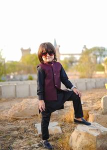 Classique Long coton enfants Shalwar Kameez avec gilet garçons pakistanais indien traditionnel Eid tenue de fête de mariage élégant - Product Image 2