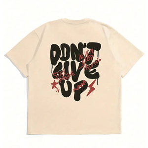 Camiseta de calle personalizada de gran tamaño para hombre de algodón 100% de calidad superior Camisetas de hombre con serigrafía personalizada - Product Image 3