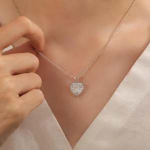 Collier pendentif cœur double halo Jeulia en argent sterling - Product Image 5