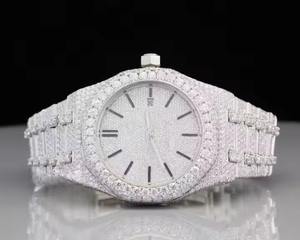 นาฬิกาฮิปฮอปเพชร VVS Moissanite สุดหรูพร้อมสายสแตนเลสทนทานนาฬิกาฮิปฮอปเพชร - Product Image 2