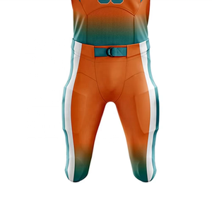 Conjunto de Uniforme de Fútbol Americano Personalizado, Jersey y Pantalones de Entrenamiento Transpirables, Sublimados, con Detalles en Naranja y Verde - Product Image 6