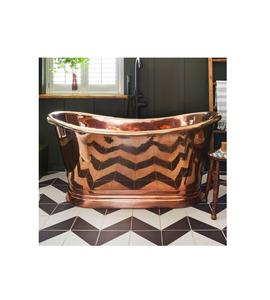 Baignoire en cuivre massif pour une utilisation longue durée dans la salle de bain, offrant résistance, durabilité et une apparence élégante - Product Image 4