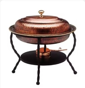 Calentador de alimentos duradero, olla caliente hecha a mano, plato de frotamiento de cobre martillado, calentador de alimentos, soporte de candelita de Metal, ollas calientes duraderas de alta venta - Product Image 4