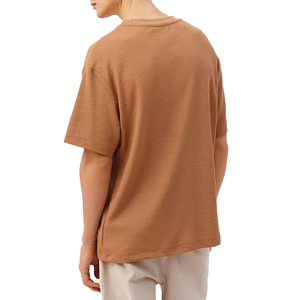 T-shirt à manches courtes pour homme, personnalisé, tricoté, 100 % coton, respirant, anti-boulochage, séchage rapide, écologique, vierge, OEM - Product Image 3