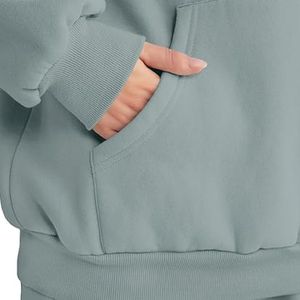 Conjuntos de Jogger de mujer transpirables lisos con cremallera de cuarto de alta calidad, chándal femenino para correr a juego, chándal de dos piezas para mujer - Product Image 5