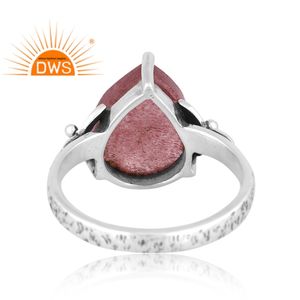 Meilleure vente Bague en argent sterling oxydé naturel noir Rutile Gemstone Déclaration Fabricant de bijoux personnalisés - Product Image 4