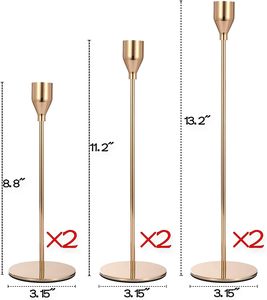 Bougeoir à pâte en métal poli doré au design de luxe Finition de haute qualité pour la décoration intérieure élégante Bougeoirs en bois Pots à bougies - Product Image 3