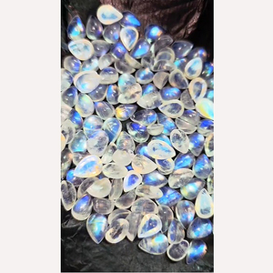 143 piezas de piedra lunar arcoíris Natural con fuego 9x7mm 10x8mm cabujón de pera 284 Ct lote Iroc ventas piedras preciosas sueltas US $114 para todos - Product Image 4