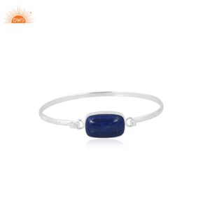 Latest Design 925 Sterling Silver Natural Lapis Lazuli Gemstone Bangle for Women Vintage Collection <b>Custom</b> <b>Jewelry</b> Manufacturer - Product Image 1