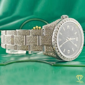 Montres en diamant de laboratoire de mode pour hommes de luxe les plus vendues VVS Clarity Iced Effect Bracelet en acier inoxydable pour l'approvisionnement mondial - Product Image 3