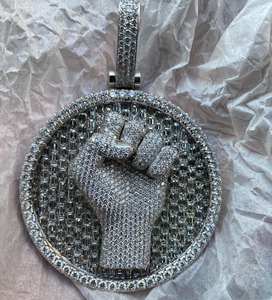 Colgante personalizado de plata 925, Diamante de moissanita redondo, joyería de Hip Hop, collar con abalorio helado, regalo de cumpleaños - Product Image 1