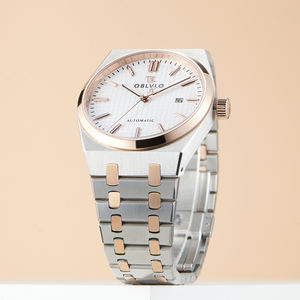 OBLVLO Top Marque En Acier Inoxydable <span class=keywords><strong>Montre</strong></span> Automatique Deux Tons Lumineux Étanche Calendrier <span class=keywords><strong>Montre</strong></span> Décontractée Montres Mécaniques TM-SIM - Product Image 4