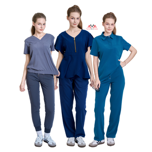 Beauty salon work clothes clinic healthcare <b>linen</b> Modern stylish <b>sets</b> medical scrubs uniform nursing hospital - Product Image 1