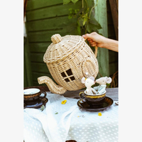 Nouvelle Arrivée Maison de Poupée pour Enfants Jouets Meilleure Vente Maisons de Poupées Miniatures en Forme de Théière Maison de Poupée en Osier Théière Maison