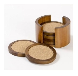 Posavasos de té de madera y metal con diseño de superventas, posavasos cuadrados de madera para decoración de hogar y oficina, directo de fábrica - Product Image 3