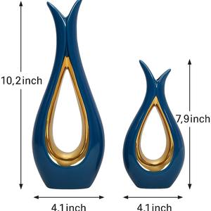 Blue Ceramic Vase With Lavish Finished For Luxury Home Decor Center <b>Table</b> Styling Special <b>Occasion</b> And Everyday Display - Product Image 3