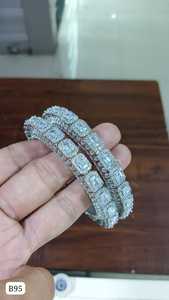 AMERICAN DIAMOND CLASSIC STYLE BANGLES TRADITIONAL and <b>FASHIONABLE</b> SILVER PLATED BANGLES and CUBIC ZIRCON for WOMEN and GIRLS - Product Image 2