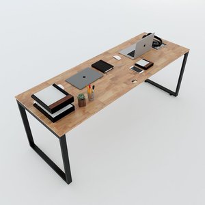 200x60cm Rectangular Rubberwood <b>Desk</b> Modern Minimalist <b>Office</b> Furniture Dual Motor <b>Foldable</b> for Home and Hospital-HBRT036 - Product Image 2